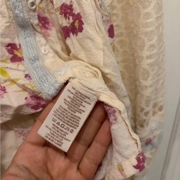 FREE PEOPLE Boogie All Night Blouse in Ivory - Small - Picture 14 of 16